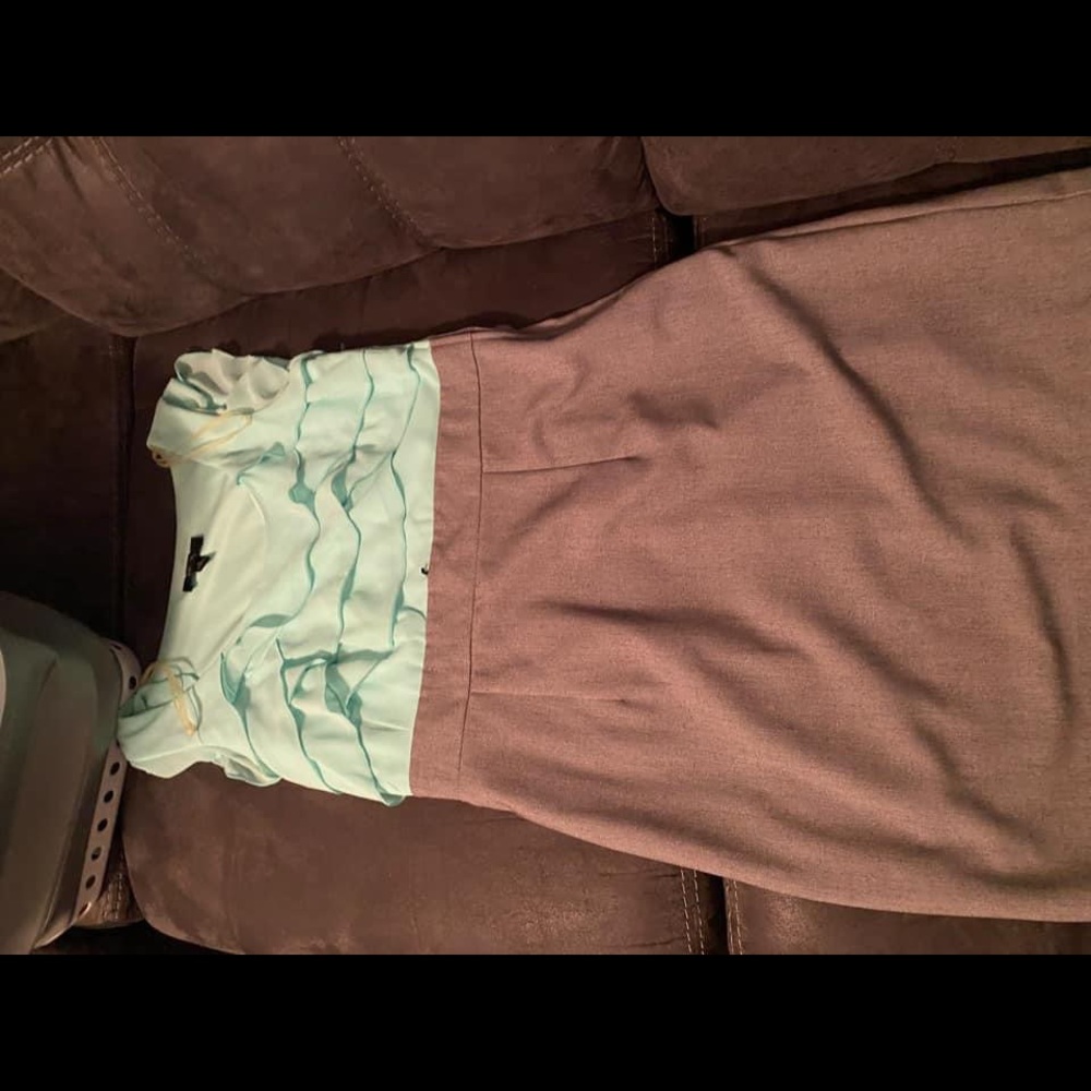 Macy’s gray and mint dress